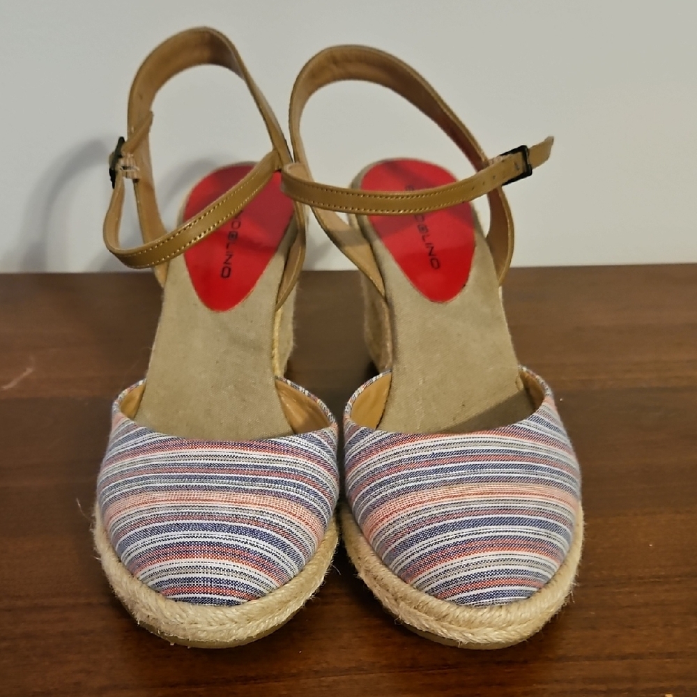 Bandolino Multicolor Striped Espadrille Wedges